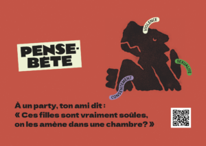 Carte de scénario : À un party, ton ami dit : « Ces filles sont vraiment soûles, on les amène dans une chambre. »
