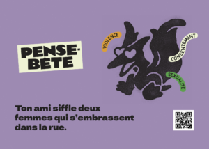 Carte de scénario : Ton ami siffle deux femmes qui s’embrassent dans la rue